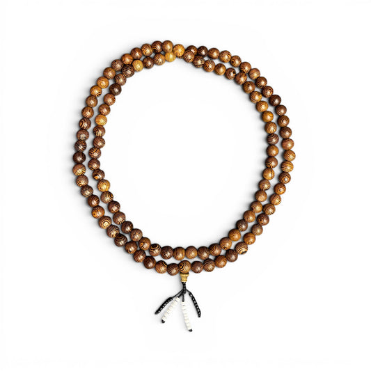 Tibetische Palisander Mala mit 108 Perlen à 8 mm – handgefertigte Gebetskette für Meditation und Mantras