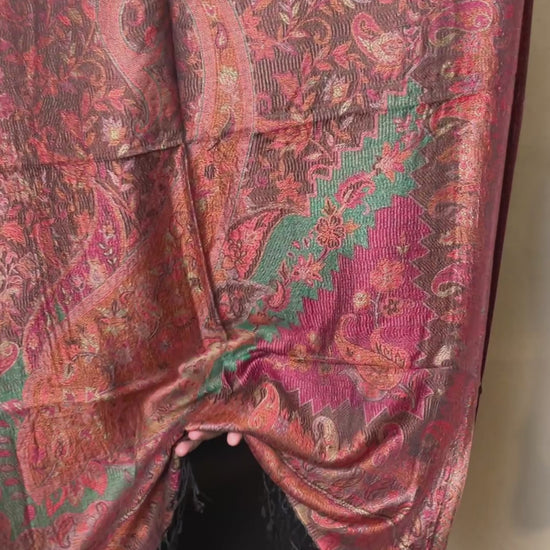 Autumn Ember Paisley Schal Seide Viskose video