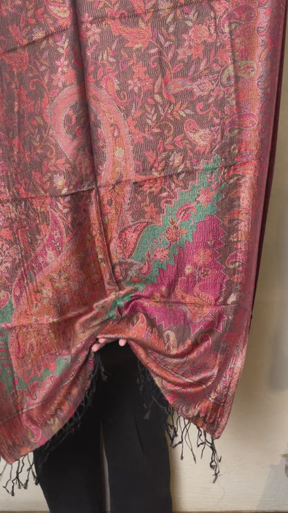 Autumn Ember Paisley Schal Seide Viskose video
