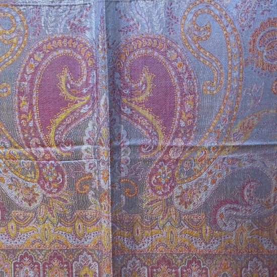 Getragen: Unisex Paisley Schal Damen Herren Hellblau video