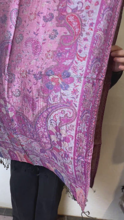 Muster Detail: Paisley Muster Jacquard Schal Indien video 