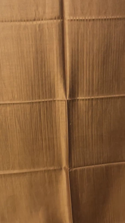 Wendbarer Seidenschal aus Indien in Gold und Schokoladenbraun mit seidigem Glanz, feiner Rautenbordüre und Fransen video