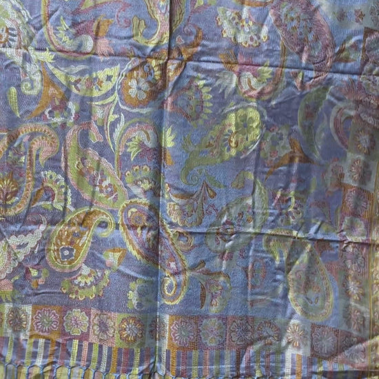 Getragen: Unisex Paisley Schal Damen Herren Blau warm video