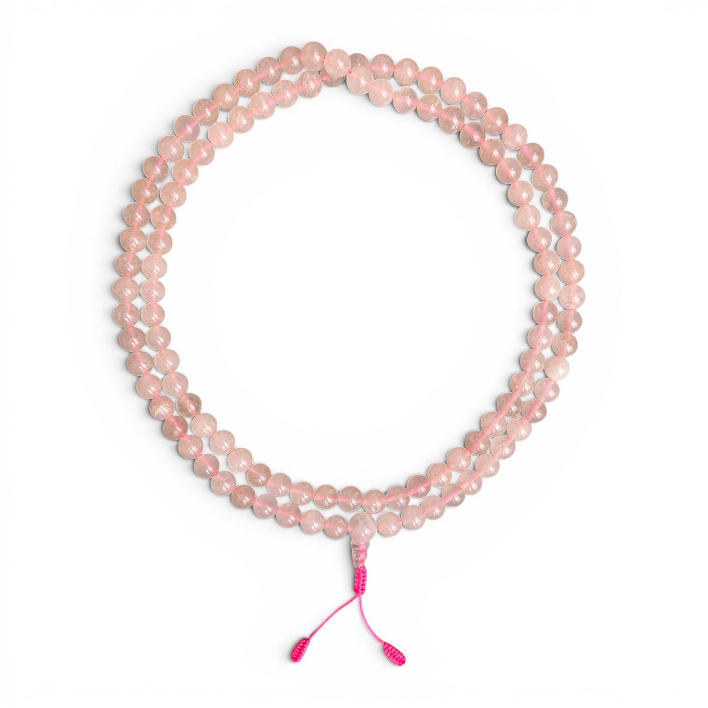 Rosenquarz Mala 108 Perlen 8mm als Kreis – echtes Naturstein Einzelstück, Himalaya Vibes Bern