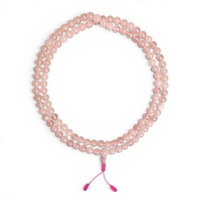 Rosenquarz Mala 108 Perlen 8mm als Kreis – echtes Naturstein Einzelstück, Himalaya Vibes Bern