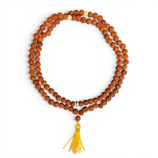 Rudraksha Mala Einzelstück 11mm als Kreis – 108 Perlen handgefädelt von Kunsang Bern