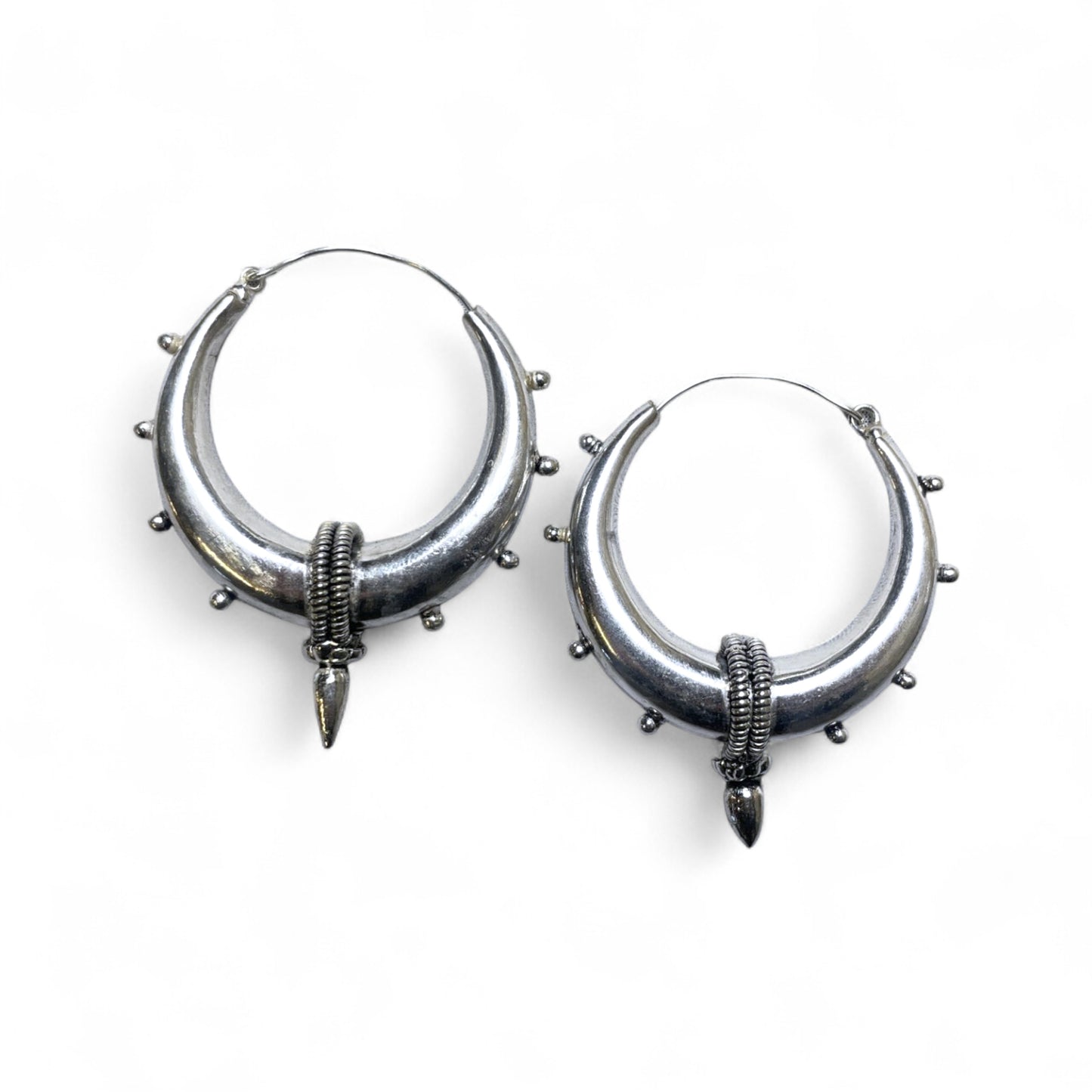 Chunky Hoop Tribal Crescent Bold, Ethno & Statement-Stark