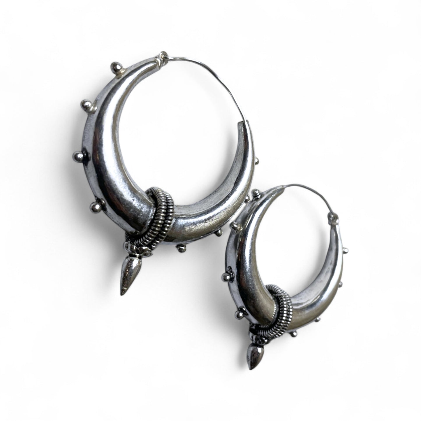 Chunky Hoop Tribal Crescent Bold, Ethno & Statement-Stark