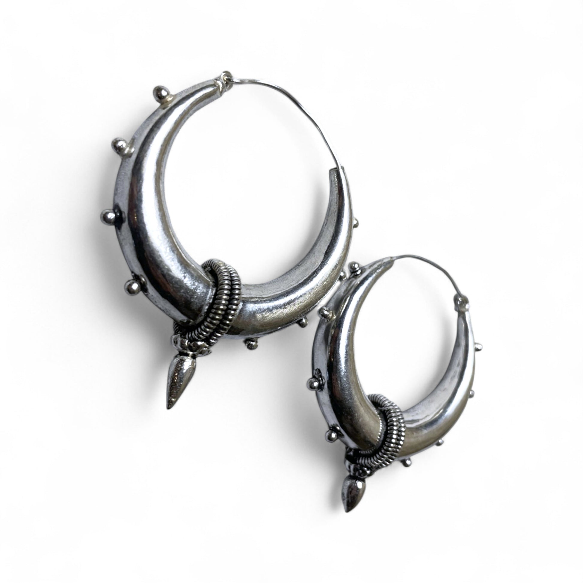 Chunky Hoop Tribal Crescent Bold, Ethno & Statement-Stark