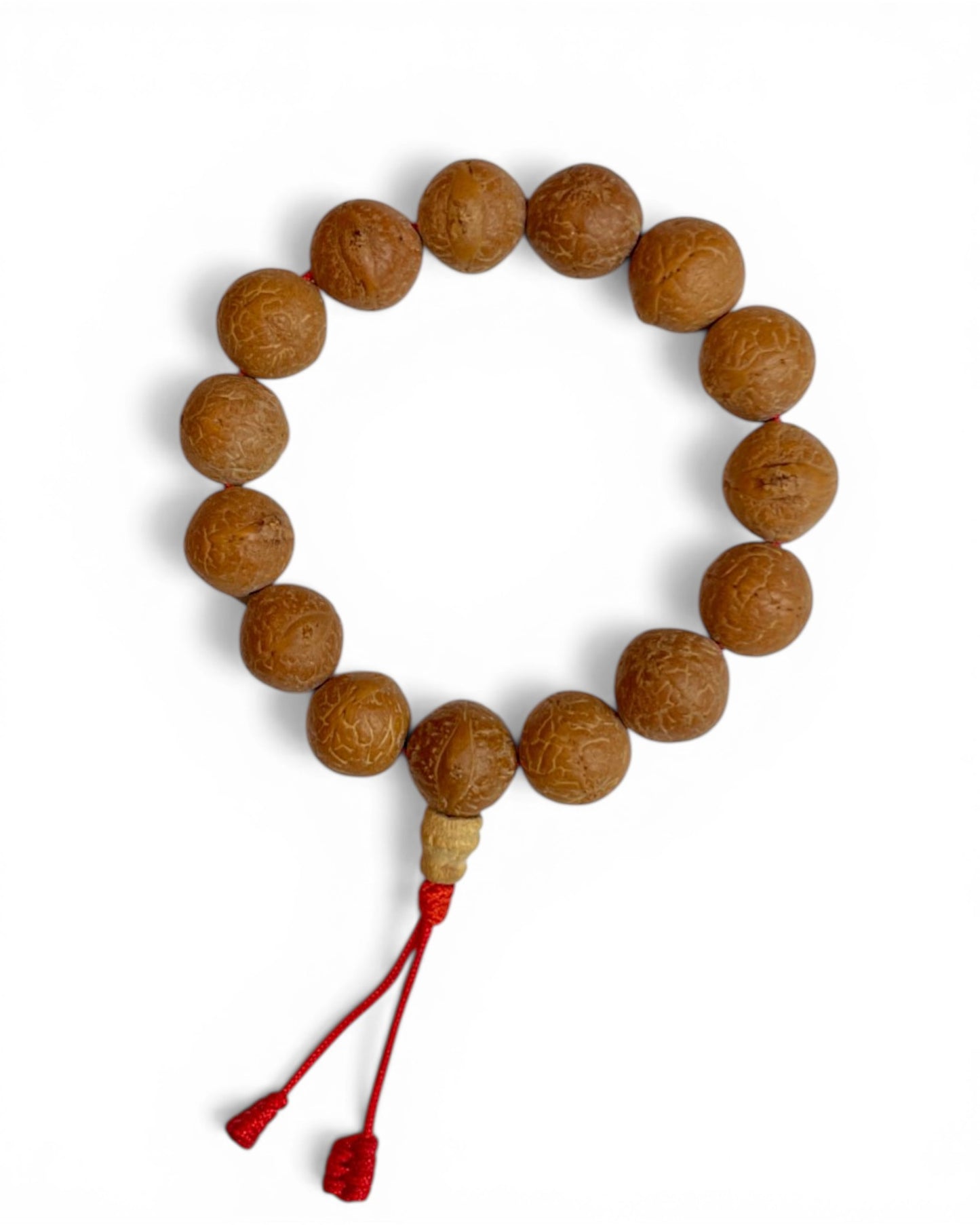 Tibetische Mala Armband aus Bodhi Samen mit roter Kordel – Himalaya Vibes Bern.