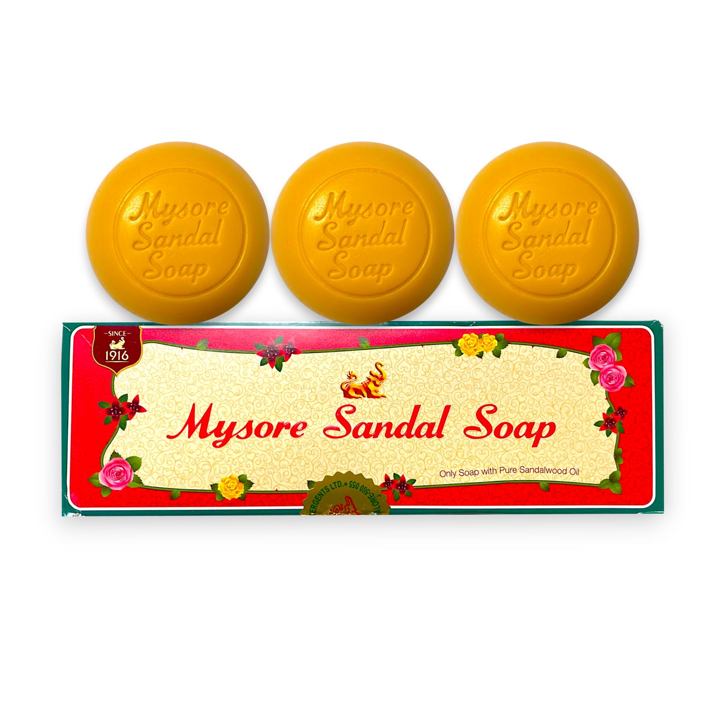 Mysore Sandal Soap – Single or Trio (Natural sandalwood soap from India)